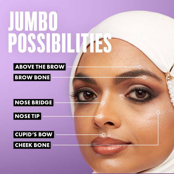 Multi-use face highlighter on your cheek, lips and nose.