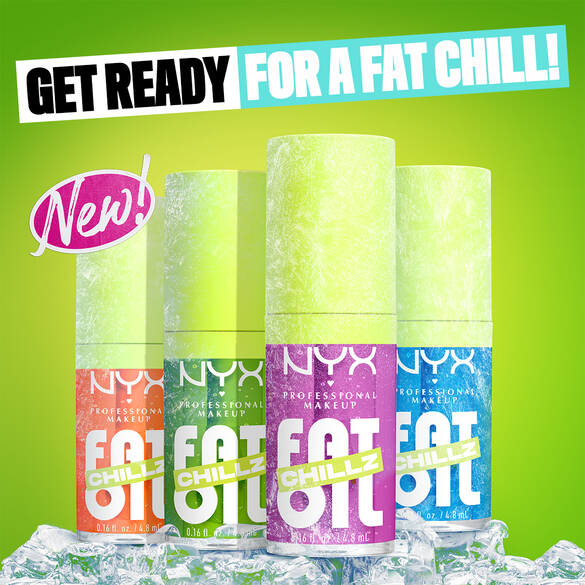 Get ready for a FAT chill! Four new sheer shades. Fat shine. Fat lip-cooling effect.