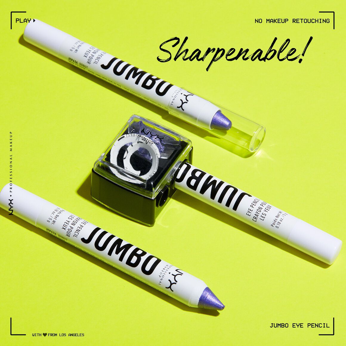 Jumbo Eye Pencil is a sharpenable eye liner pencil that can be used as shadow, liner, or primer.