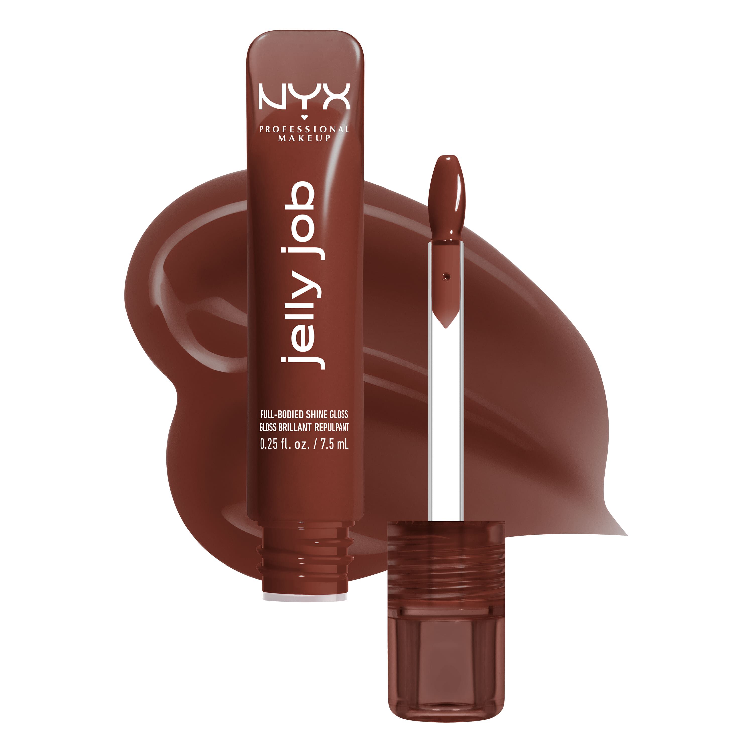Jelly Job packshot solider show on top of product swatch in shade 16 Jellybean