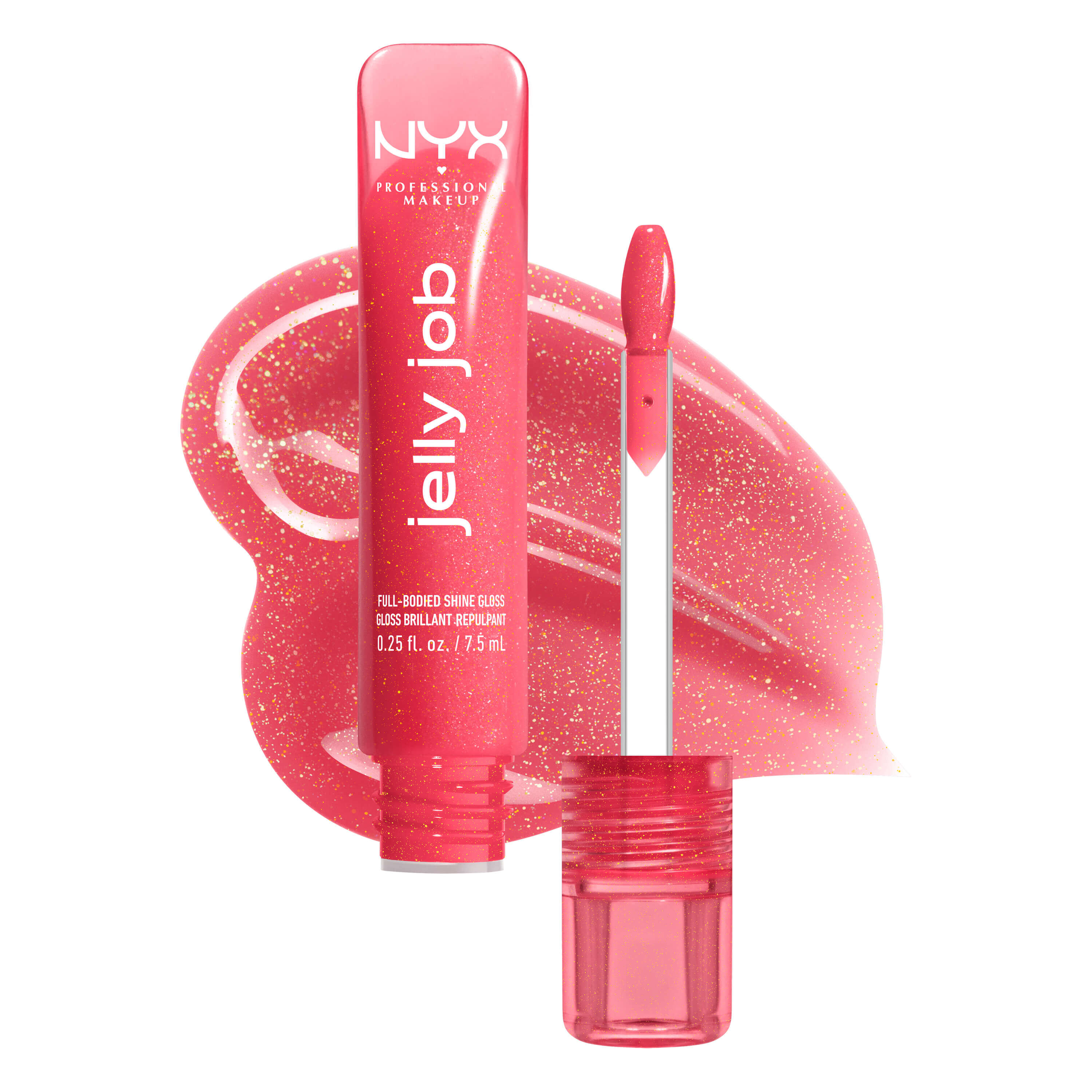 Jelly Job packshot solider show on top of product swatch in shade 08 Jelly Kiss'd