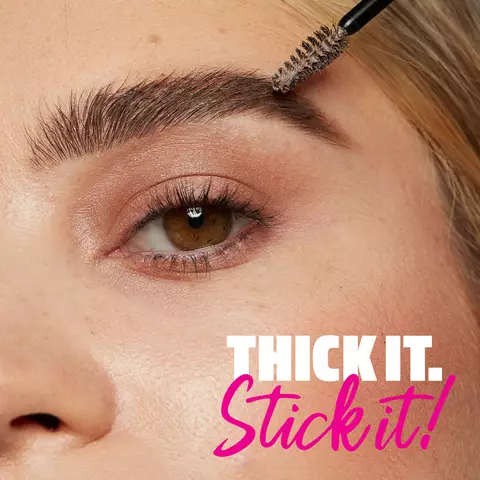 NYX Professional Makeup Thick It. Stick It! Brow Mascara: New vegan brow mascara in 8 high-impact shades to tint, tame, and thicken all brow types with a natural finish that lasts 16 hours.
