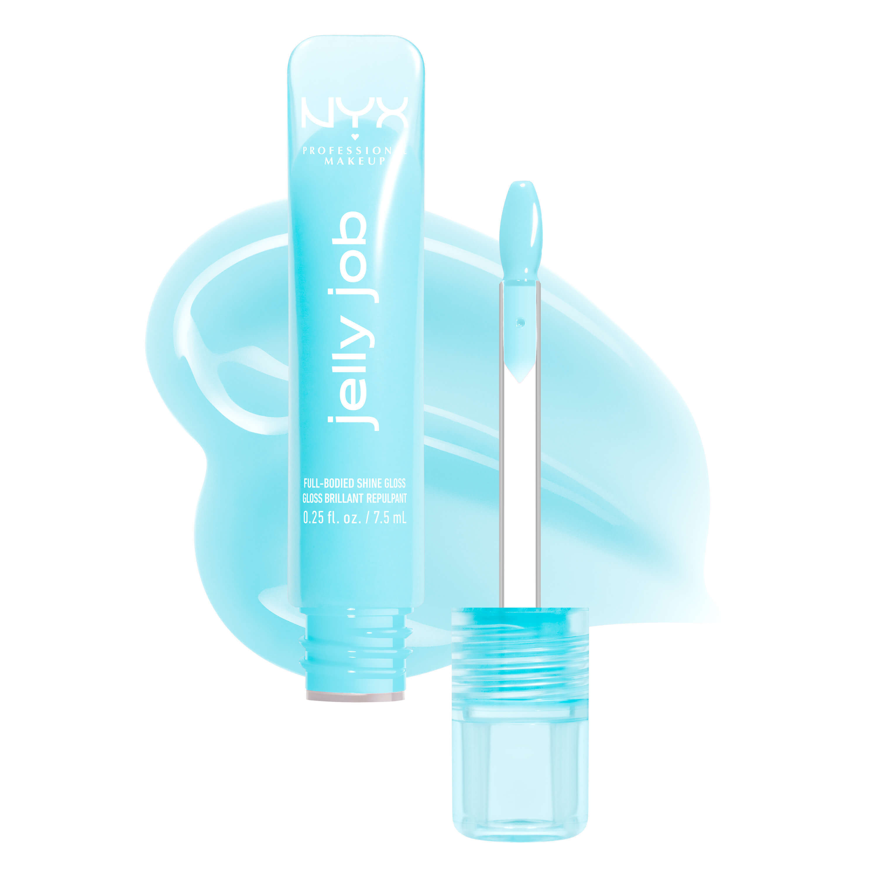 Jelly Job packshot solider show on top of product swatch in shade 02 Jelly Frost