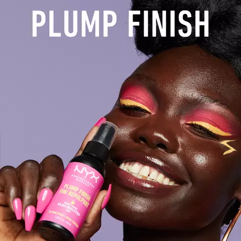 NYX Professional Makeup Plump Finish Setting Spray: Plump up your makeup routine with our super powered plumping setting spray that instantly giving your skin an all day plumping look and provides 24hr hydration.
